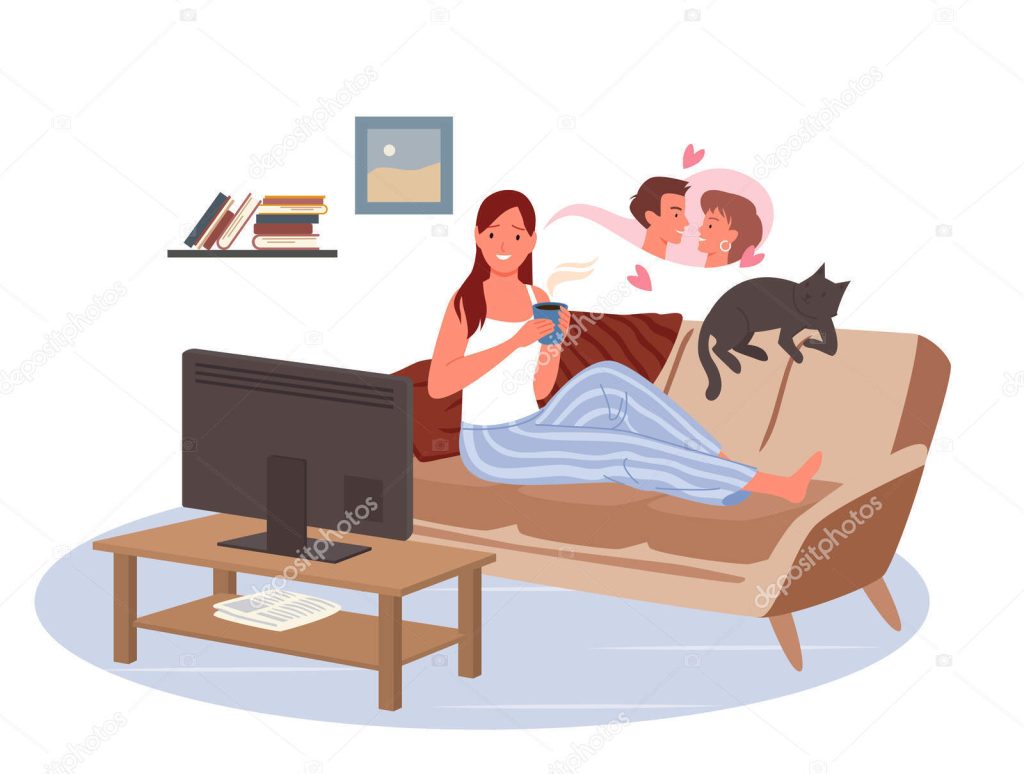 depositphotos 474387584 stock illustration girl watching tv in home e1710765008623